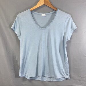Vince Shirt Womens Medium Blue Pima Cotton Modal Scoop Neck Short Sleeve Tee